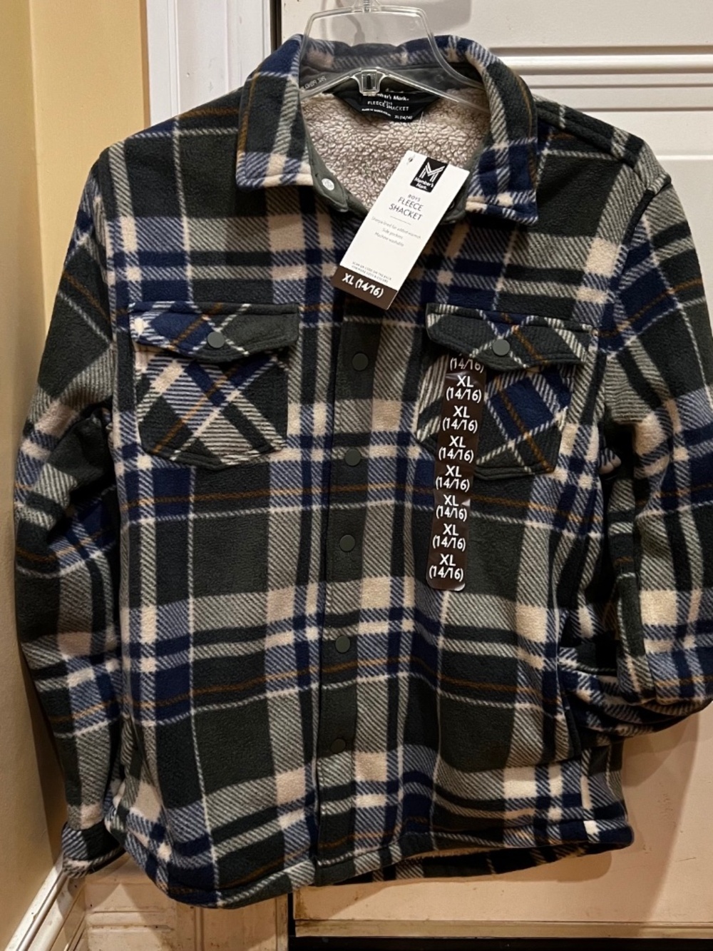NWT Member’s Mark Boys Fleece Shacket XL (14/16)